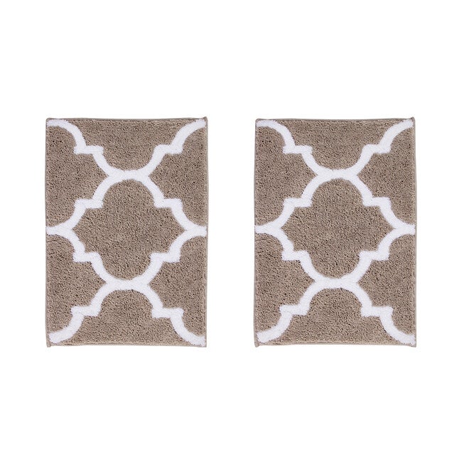 Marrakesh Collection 100% Polyester 2 Piece (17 inches X 24 inches | 17 inches X 24 inches) Bath Rug Set, BEIGE, hi-res image number null