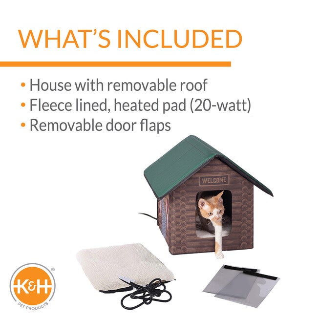 Outdoor Heated Pet House Log Cabin, , alternate image number null