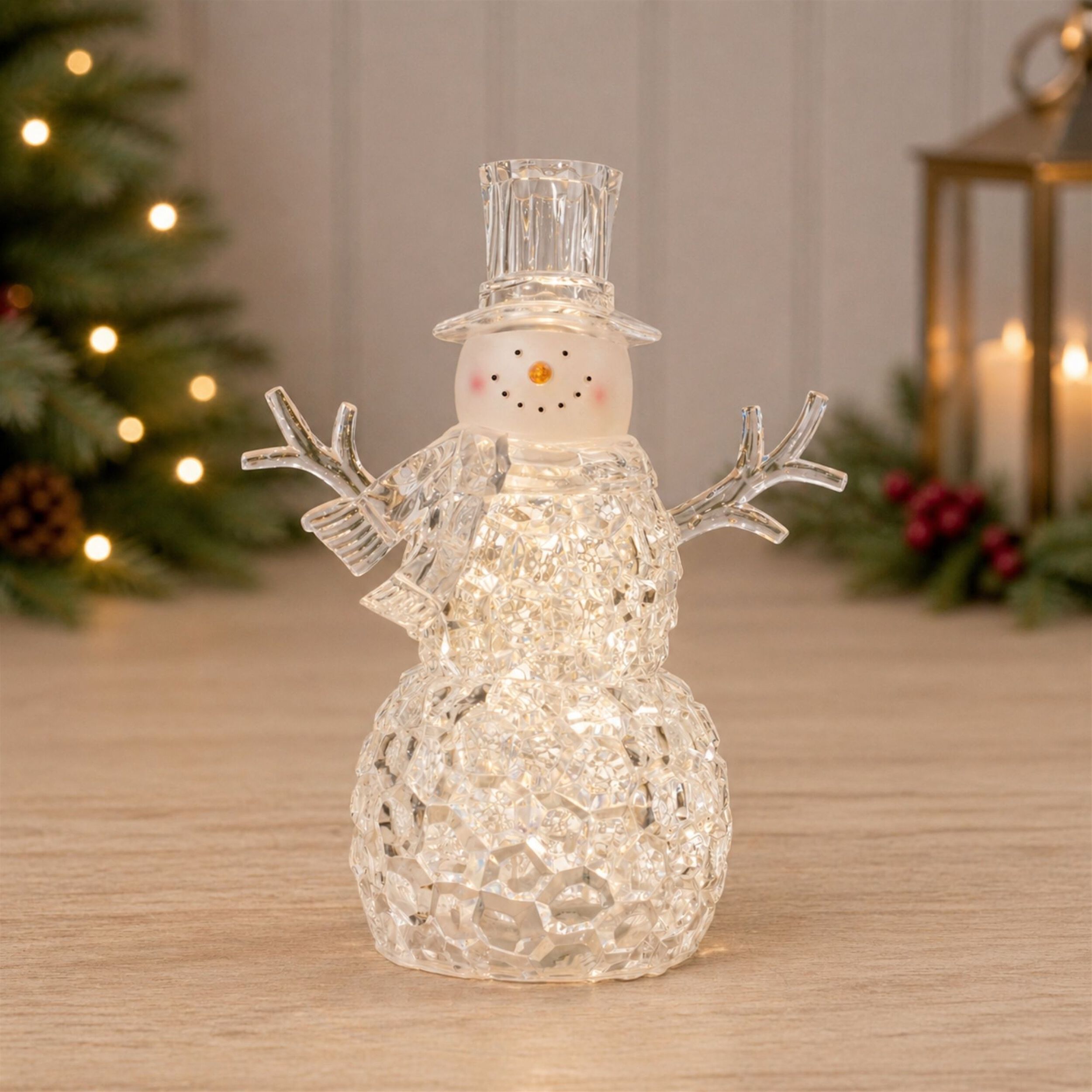 LED Snowman Snow Globe (Set of 2), CLEAR, alternate image number 1