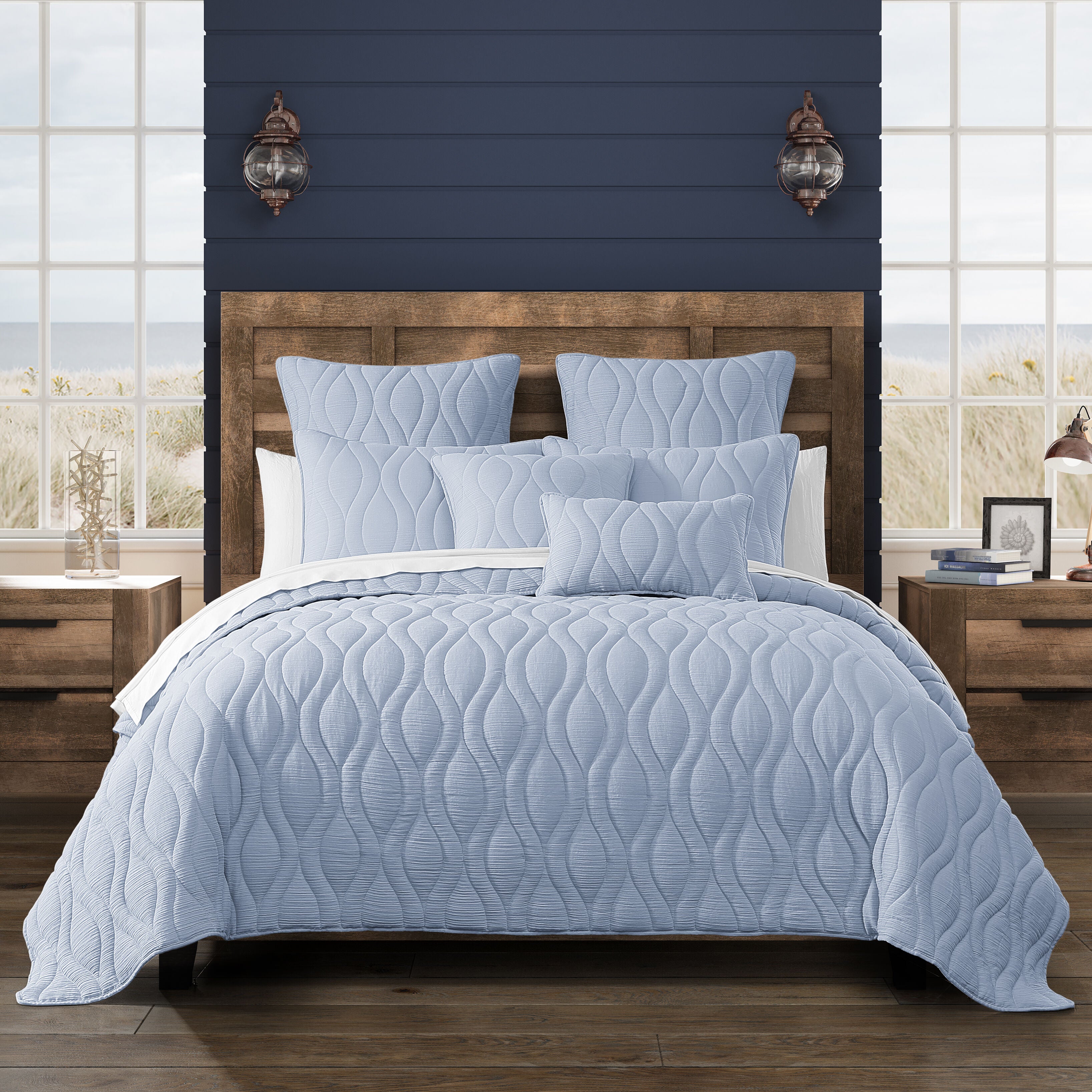 COVE QUILT SET, BLUE, hi-res image number 0