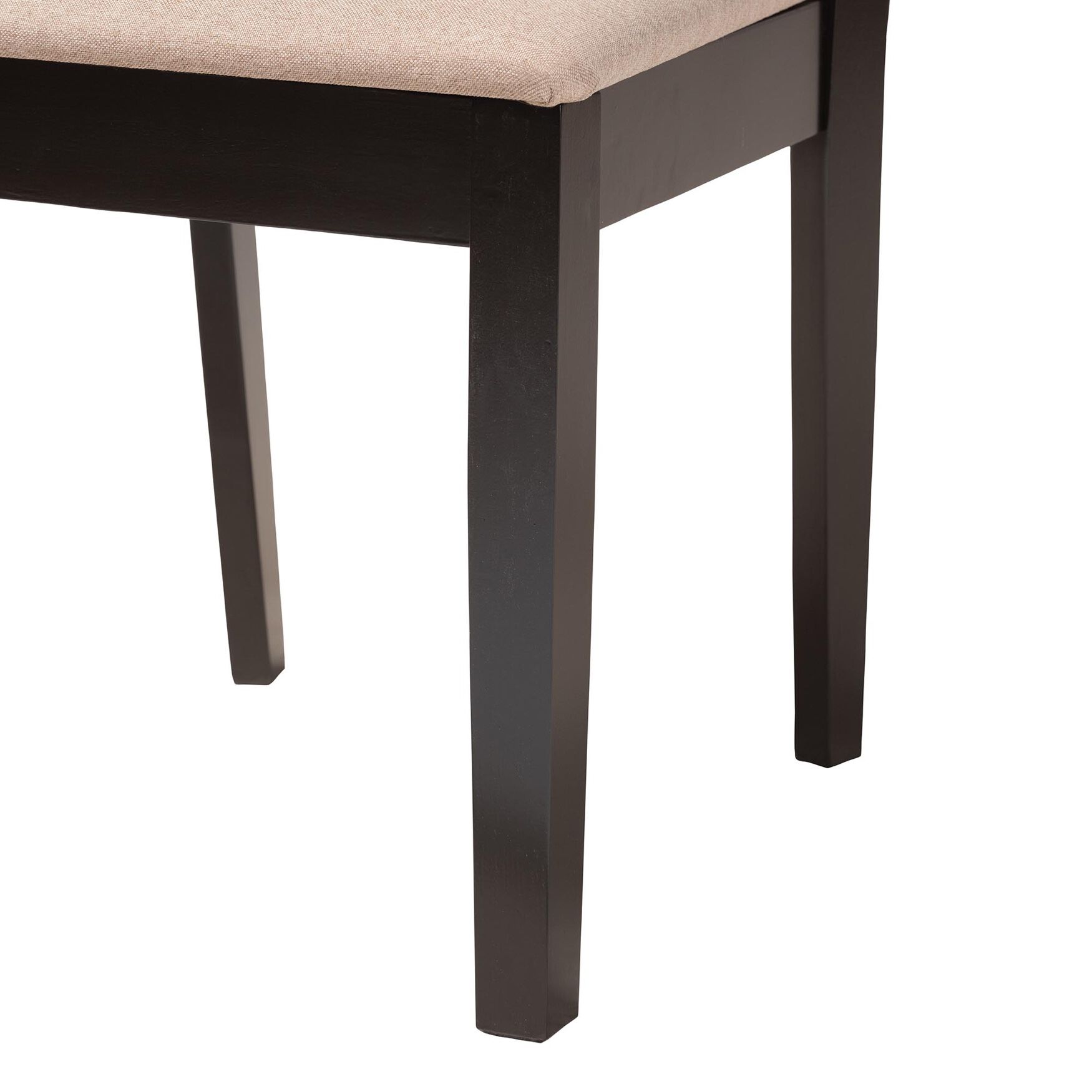 Florencia Modern Beige Fabric And Espresso Brown Finished Wood Dining Chair, , alternate image number 4