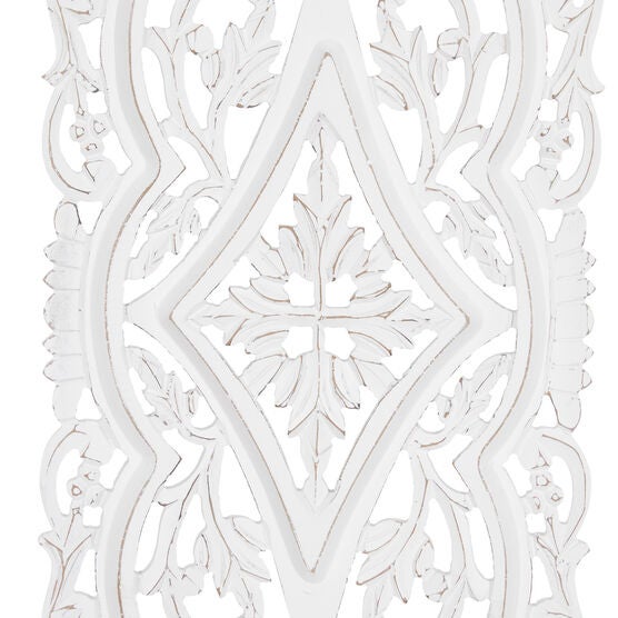 Set Of 2 White Mango Wood Farmhouse Abstract Wall Décor, , alternate image number null