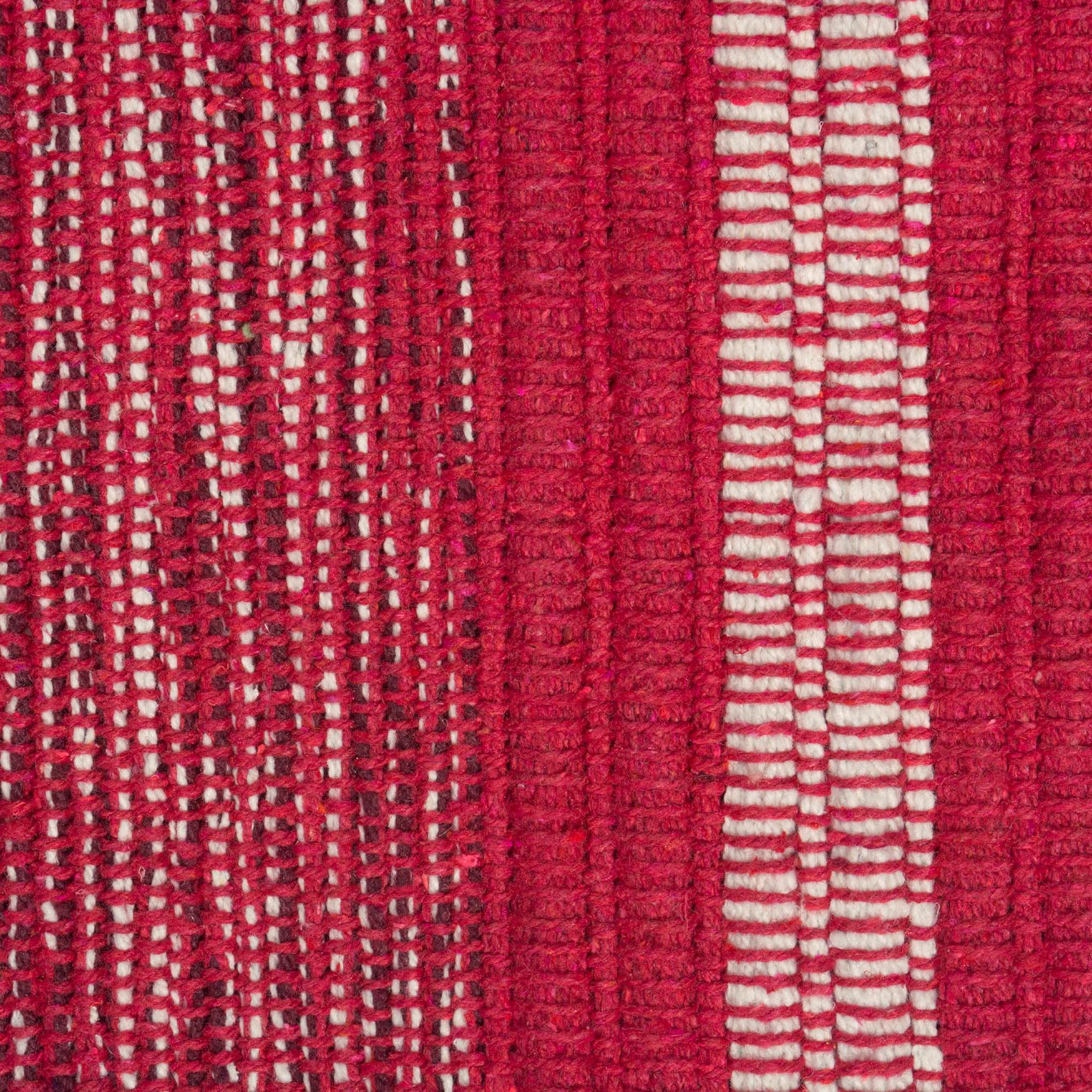 Variegated Red Handwoven Recycled Yarn Rug 2X3 Ft, , on-hover image number 1