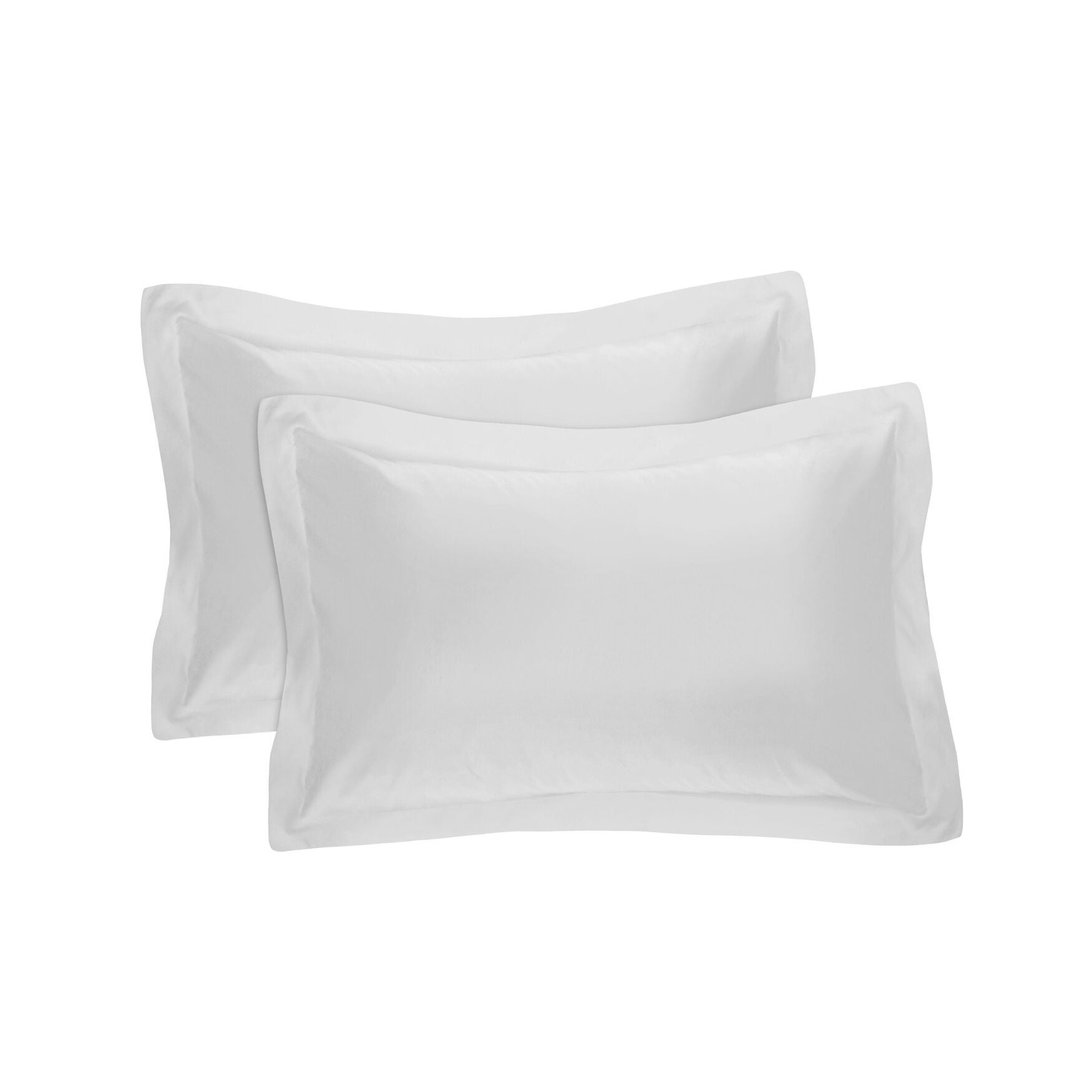 Fresh Ideas Poplin Tailored 2-Pack Black Pillow Sham, WHITE, hi-res image number 0