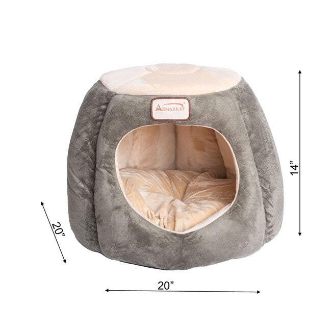 Cat Cave Shape Pet Bed With Anti- Slip Waterproof Base, , alternate image number 3