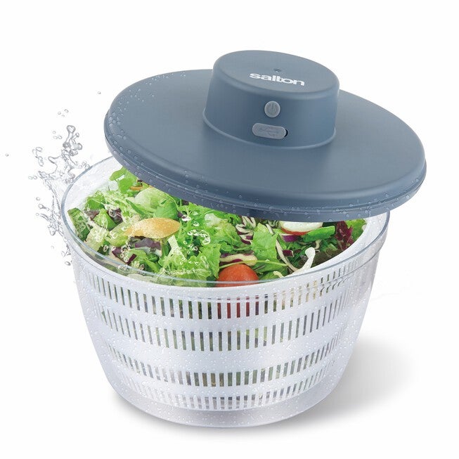 Cordlesss Rechargeable Salad Spinner, WHITE, hi-res image number null