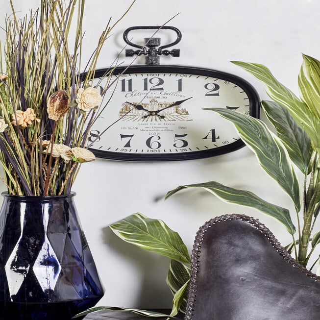 White Vintage Metal Wall Clock, , alternate image number null