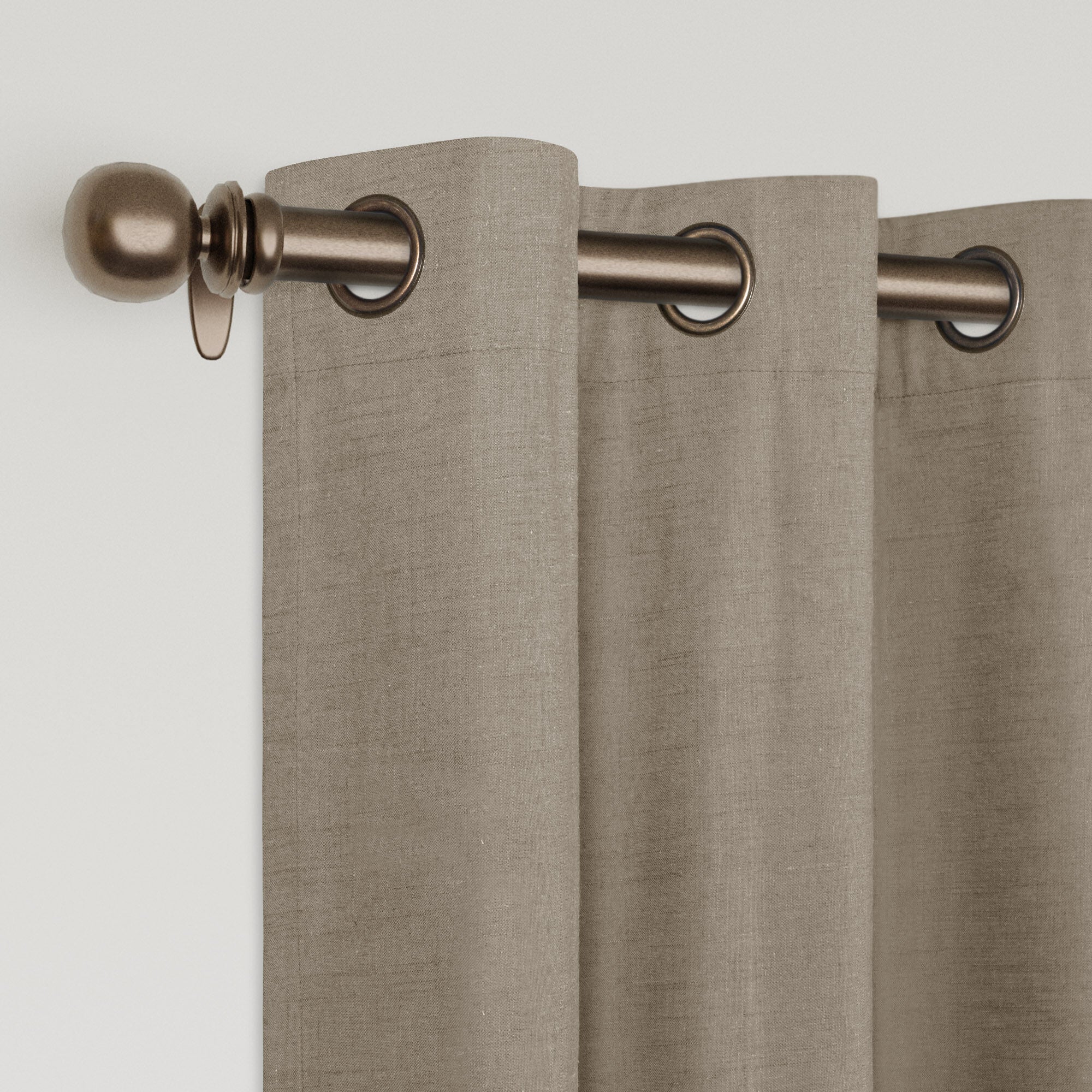 Linen Slub 100% Blackout Grommet Pair, TAUPE, alternate image number 2