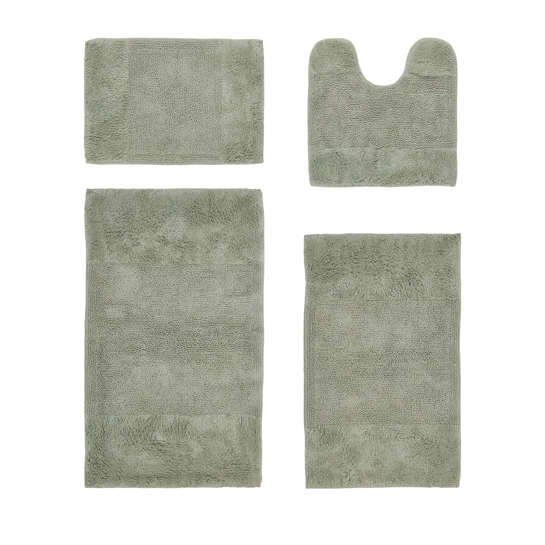 Granada Collection 100% Cotton 4 Piece (17 inches X 24 inches | 20 inches X 20 inches | 21 inches X 34 inches | 24 inches X 40 inches) Bath Rug Set, SAGE, hi-res image number 0