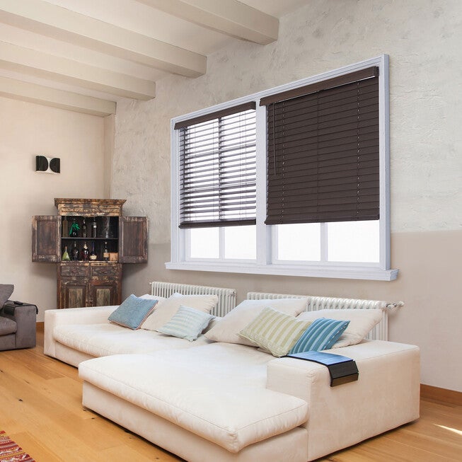 Cut-To-Width 2½" Distressed FW Blind, BROWN, hi-res image number 0