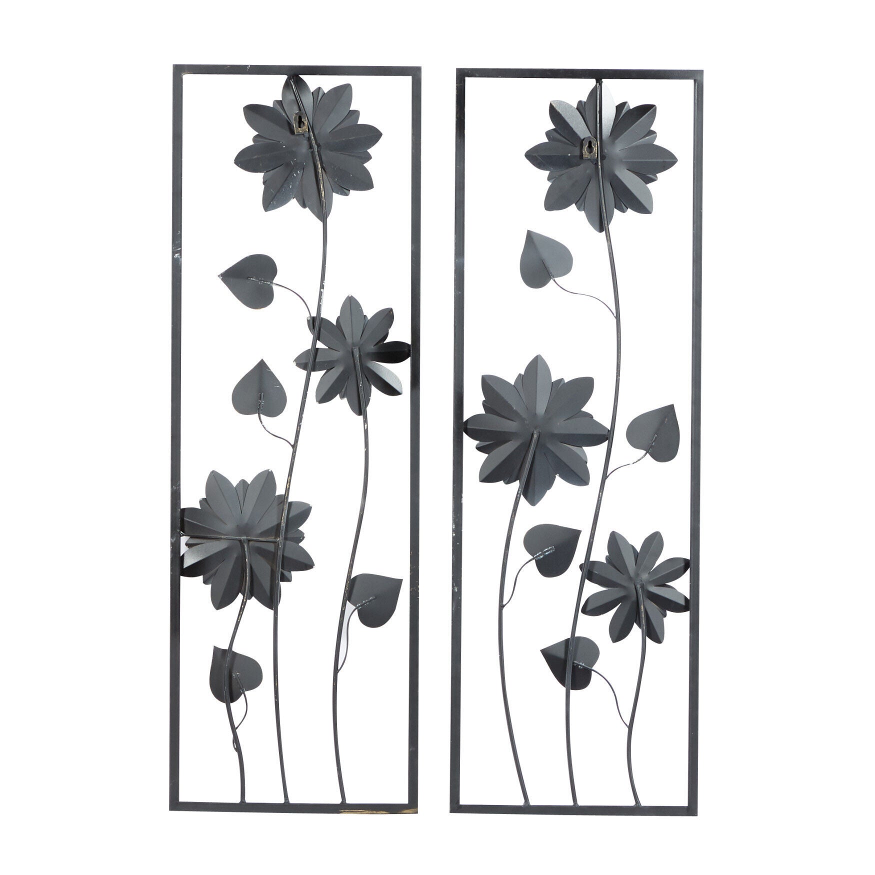 Set Of 2 Grey Metal Contemporary Wall Decor, , alternate image number 2