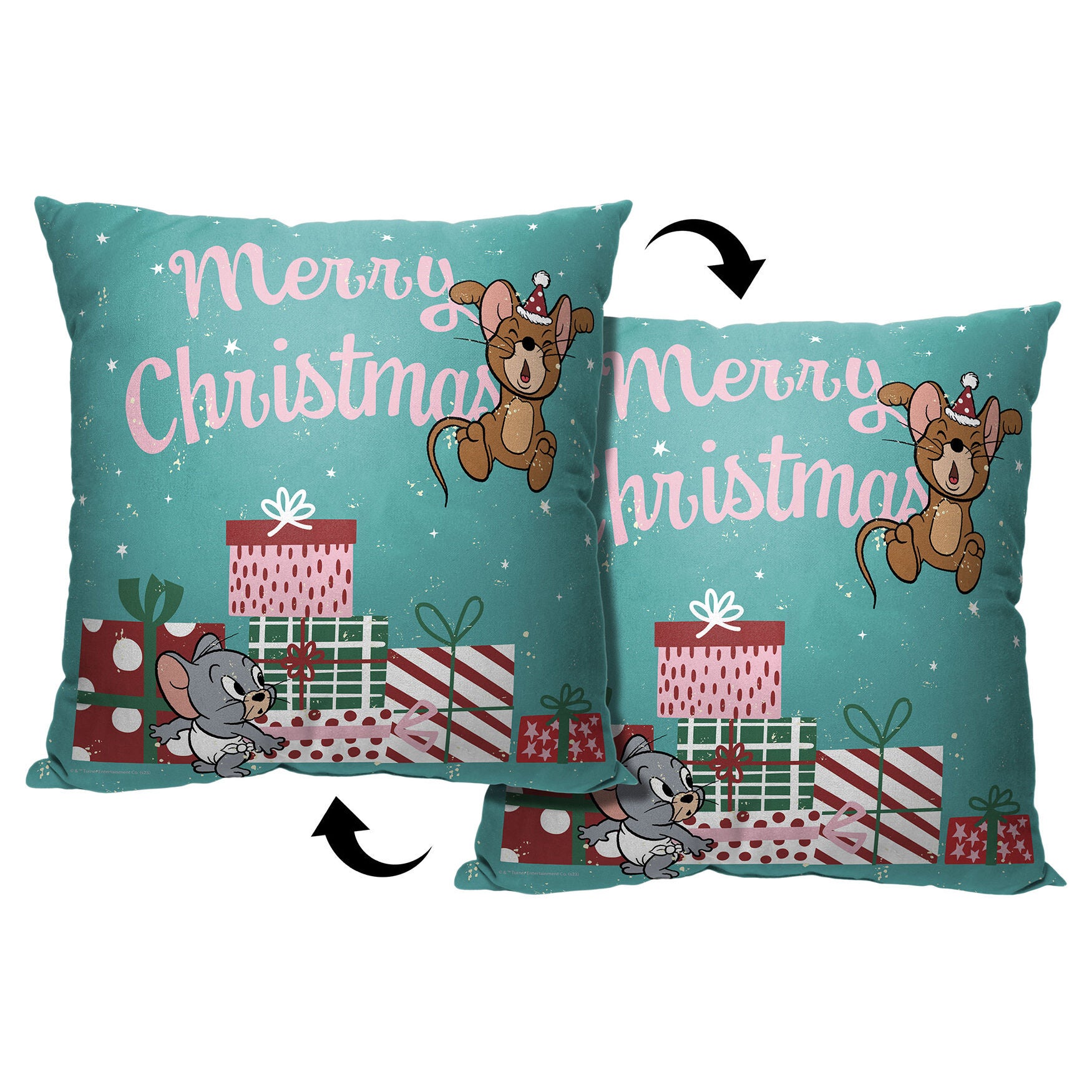Wb Tom And Jerry Christmas Time 18X18 Printed Throw Pillow, O, hi-res image number 0