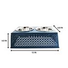 Mallard Blue Raised Pet Dog Feeder with Bowls, , on-hover image number null