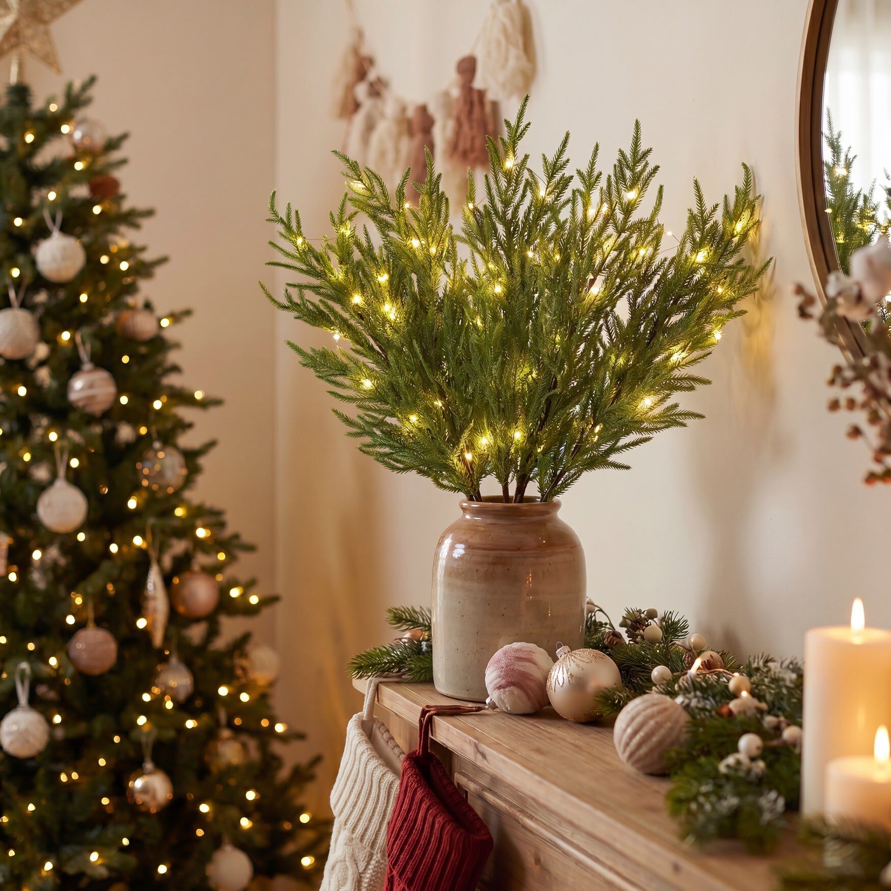 36"H Pre-lit Branches, Set of 5