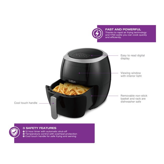 Salton® XL Digital Air Fryer with Viewing Window, , alternate image number null