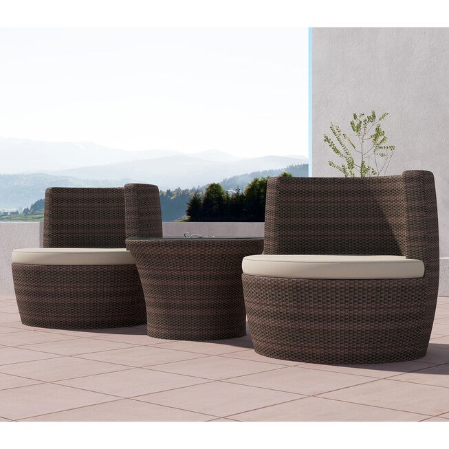 Flori 3 Pieces Non-Swivel Bistro Set with Cushions, , alternate image number null