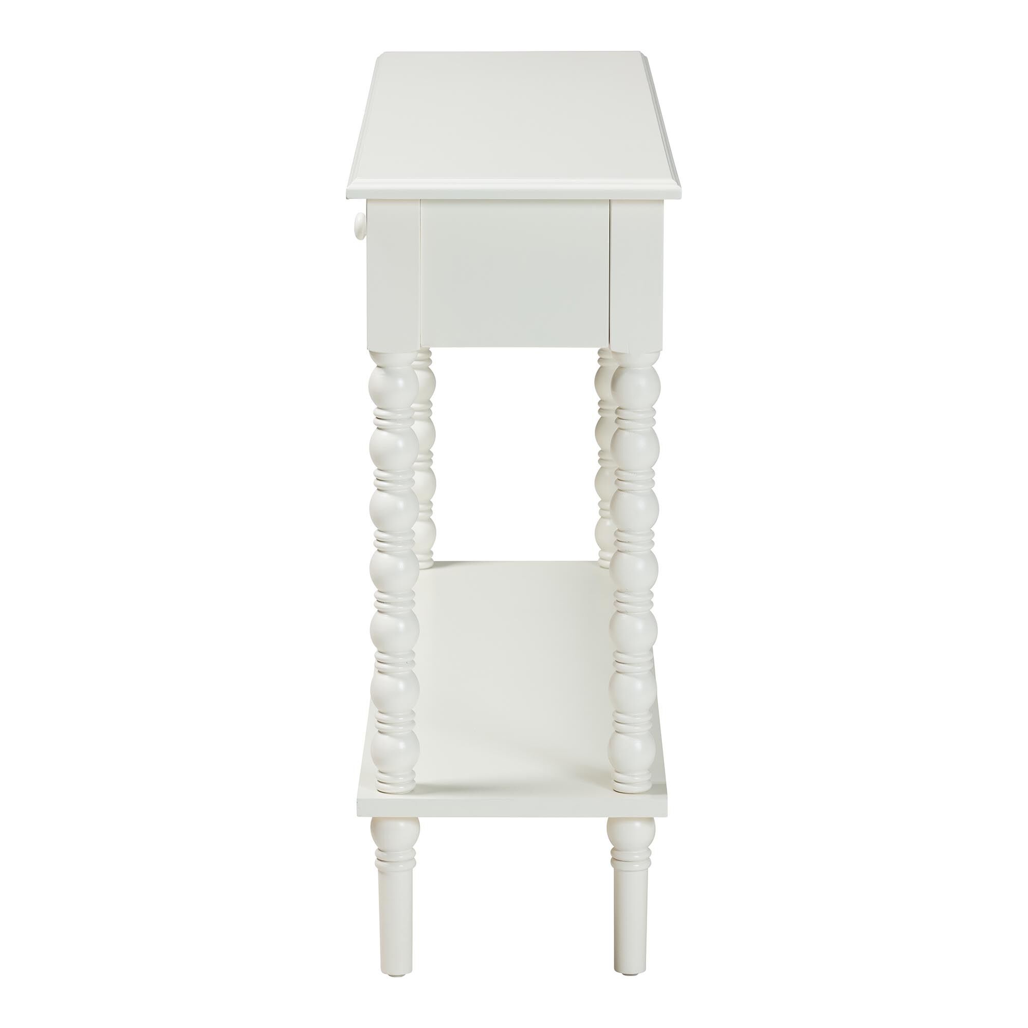 Malinda Classic Black Wood 2-Drawer Console Table with Spindle Legs, WHITE, alternate image number 4