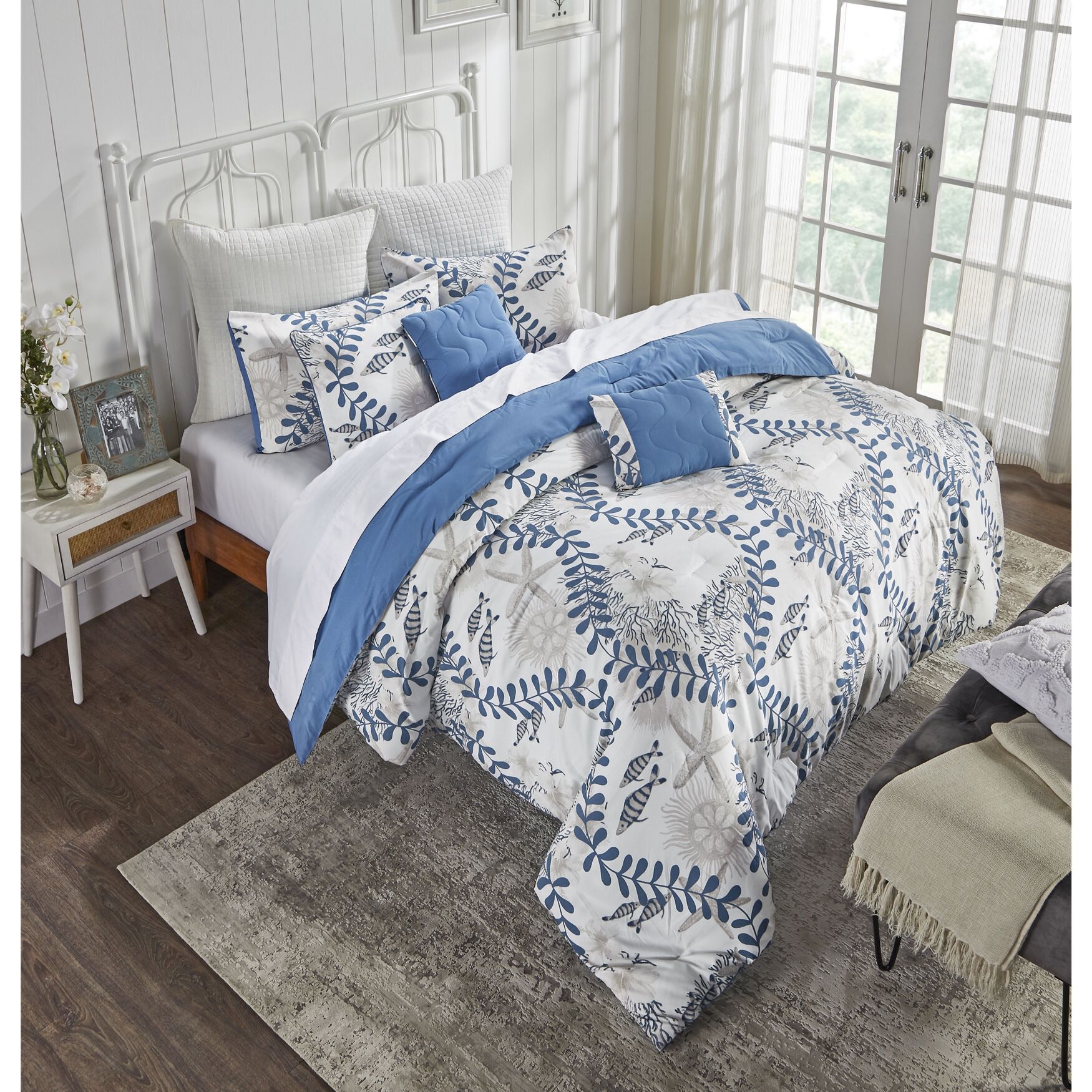 Caspian Collection 100% Microfiber Nautical 6 Piece Comforter Set, , alternate image number 3