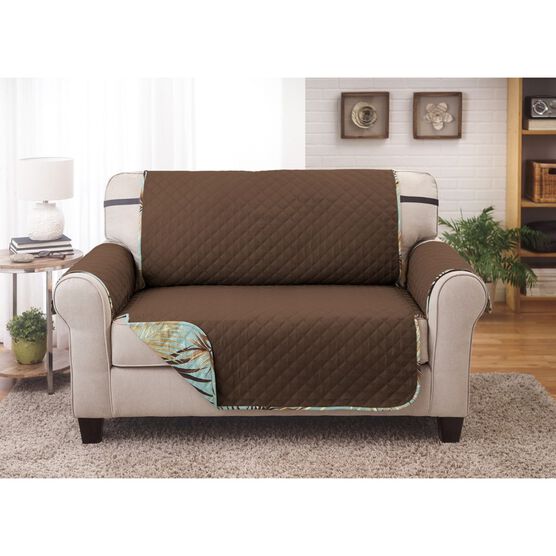 Printed Reversible Quilted Love Seat Protector, , on-hover image number null