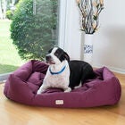Bolstered Pet Dog Bed, Burgundy, Large, , alternate image number null
