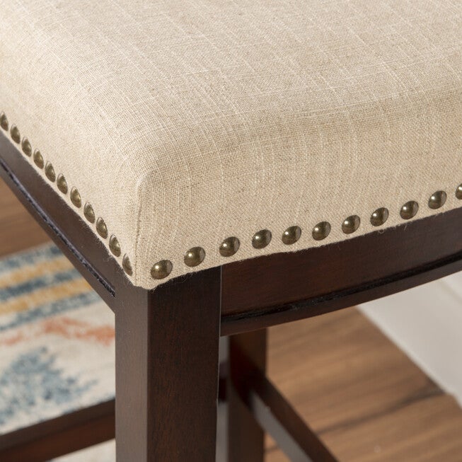 Claridge Linen Upholstered Seat Bar Stool, , alternate image number 4