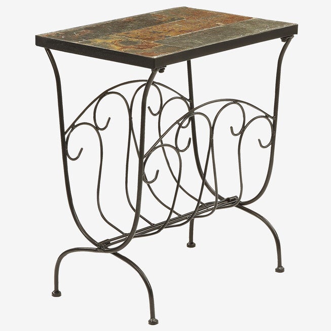 Slate Magazine End Table, BLACK METAL, hi-res image number null