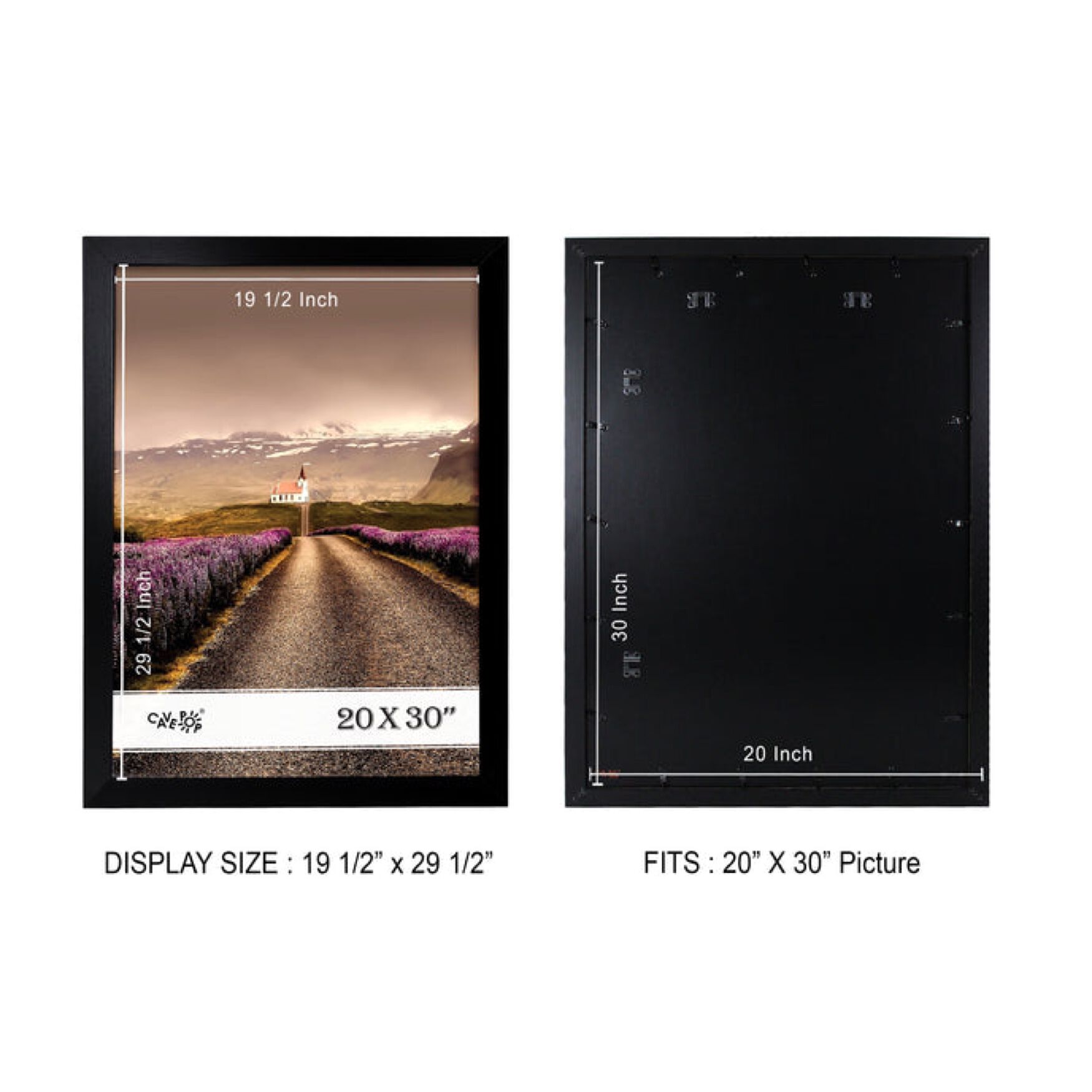 Black Wood Picture Frame With Polished Plexiglass, , alternate image number 2