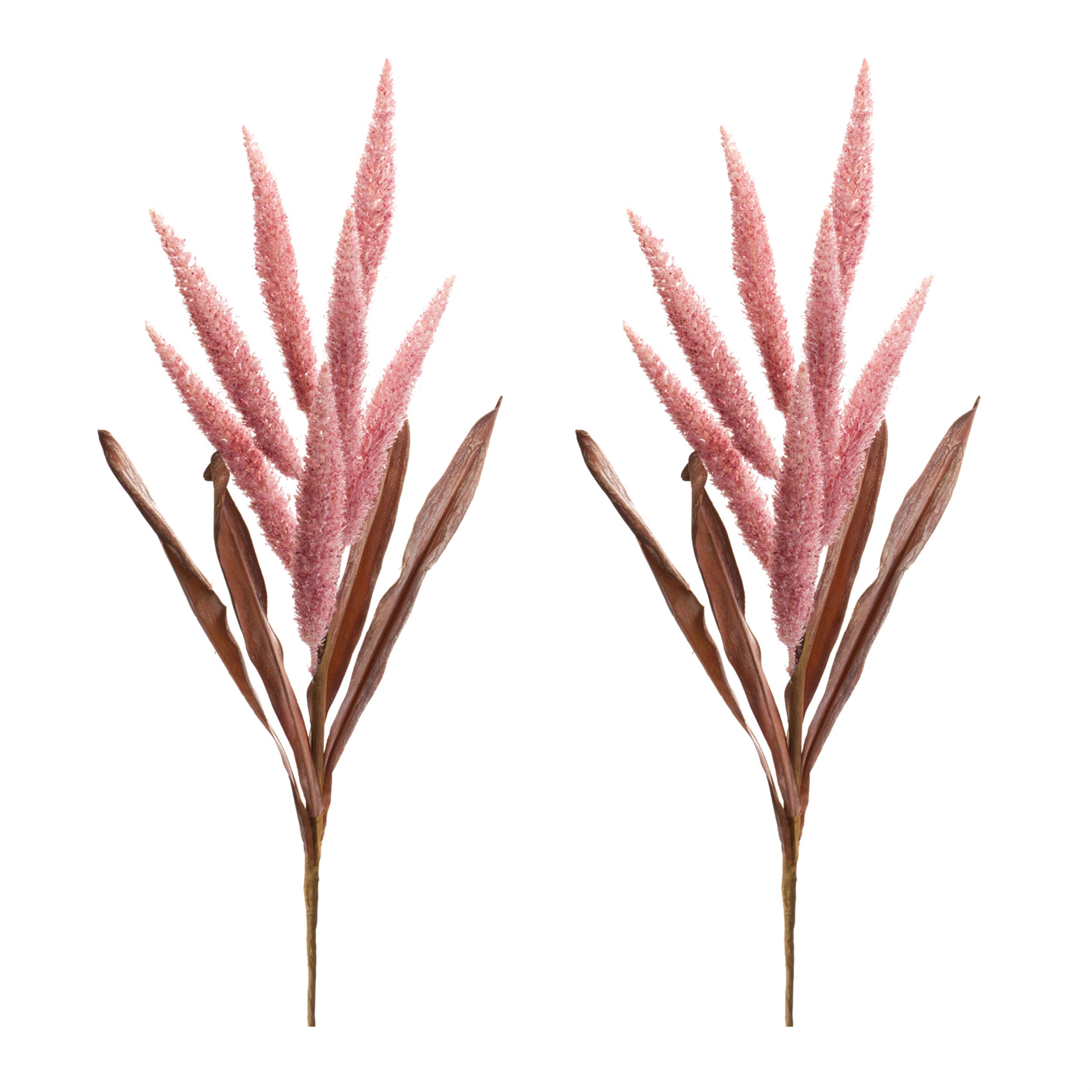 Foxtail Stem (Set of 2) 35.5 inchesH Polyester, PINK, alternate image number 2