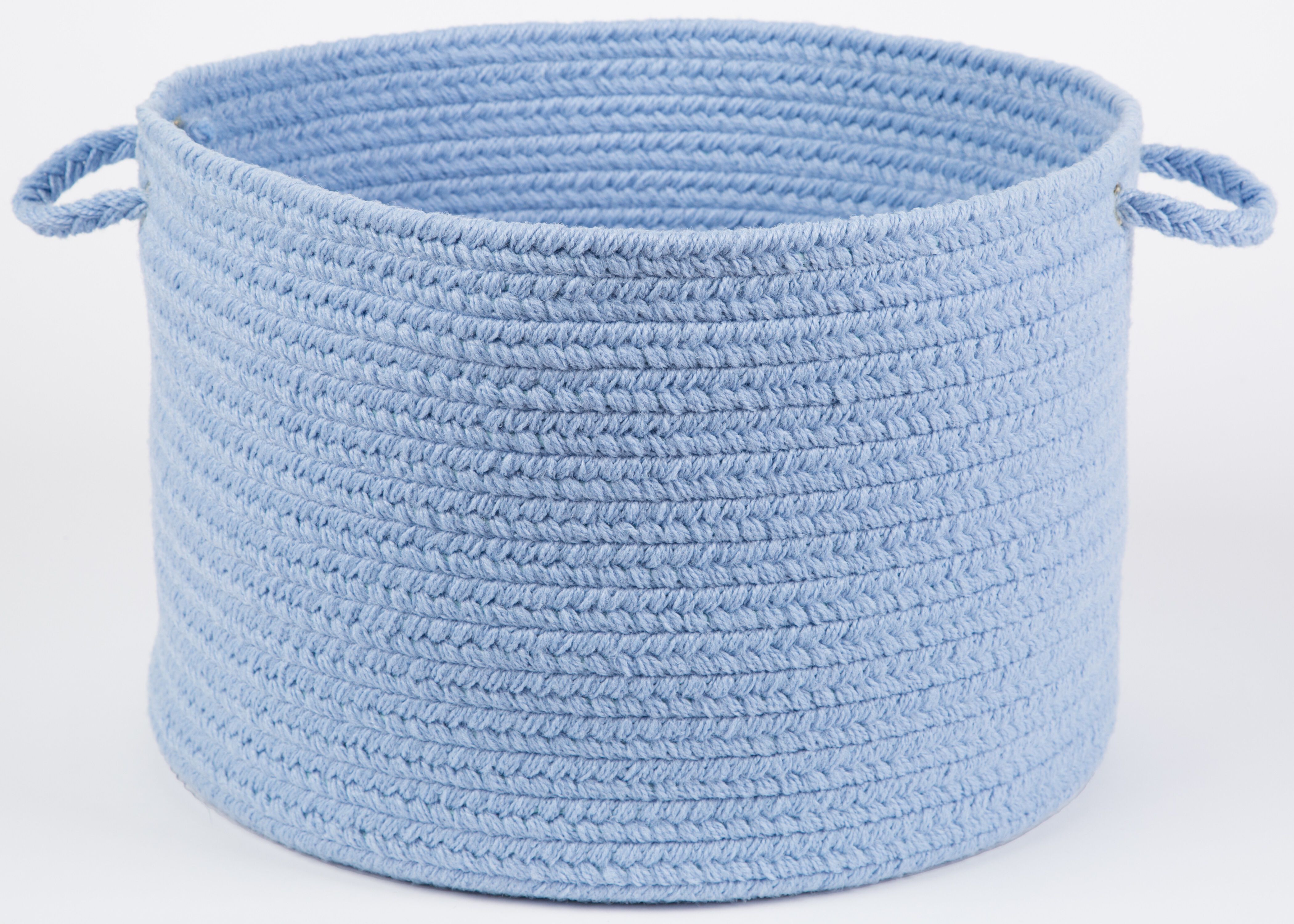 18 inches x 12 inches Braided Basket with Handles, HYDRANGEA, on-hover image number 1