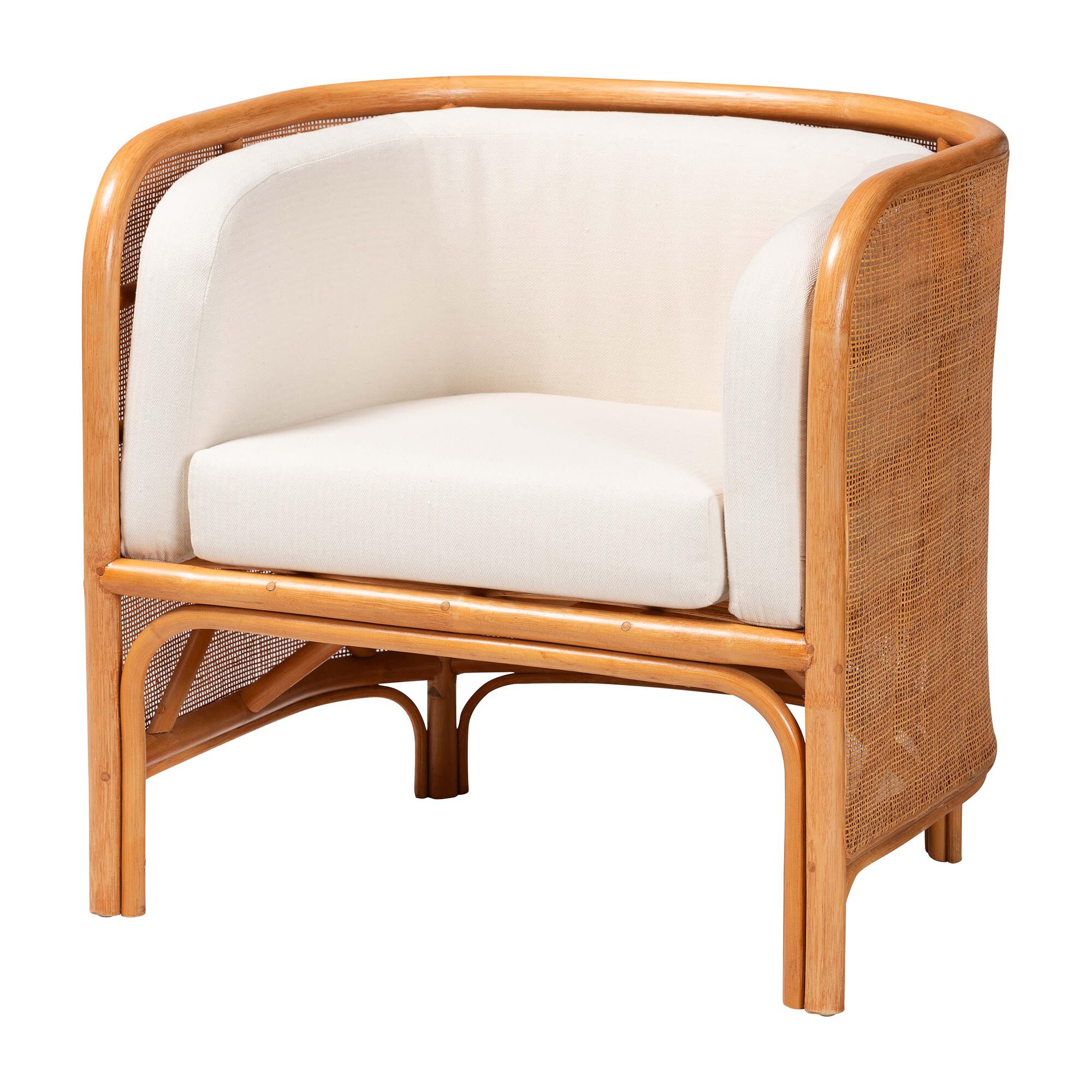 Bandung Bohemian Light Honey Rattan Accent Chair, LIGHT, alternate image number 1