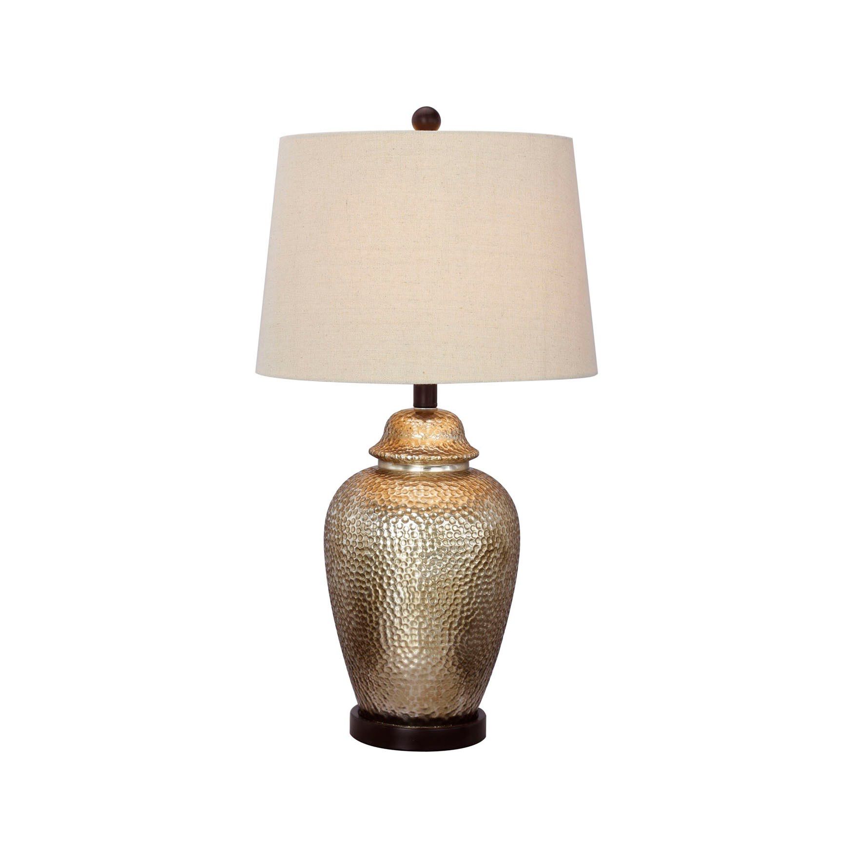 Oil Rubbed Bronze Glass & Metal 27 1/2 inches Table Lamp, BROWN, hi-res image number 0