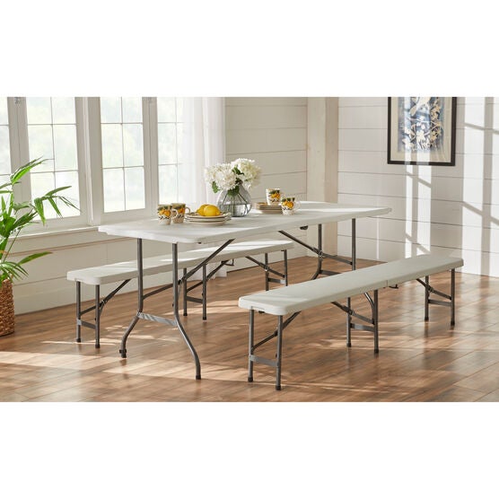 6'L Fold-In-Half Resin Bench, , on-hover image number null