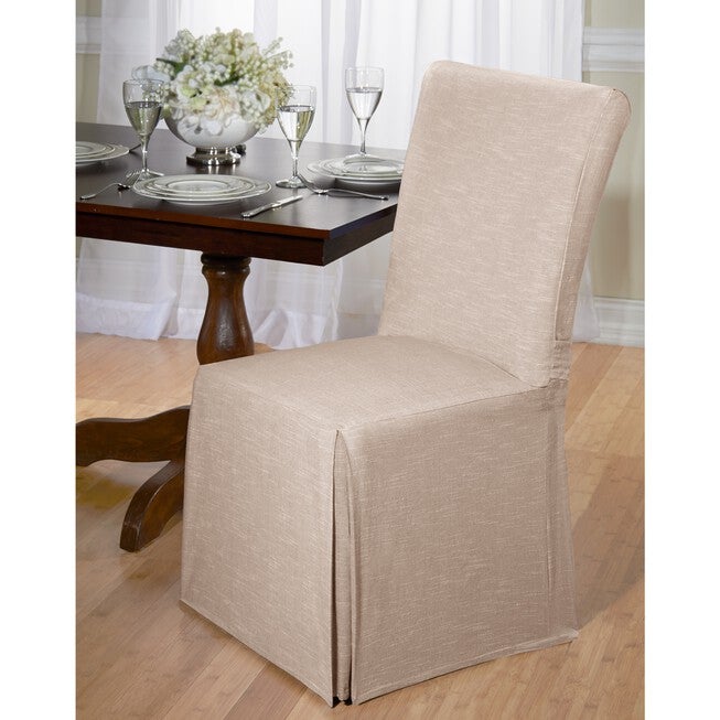 Kathy Ireland Chambray Dining Room Chair Covers, TAN, hi-res image number null