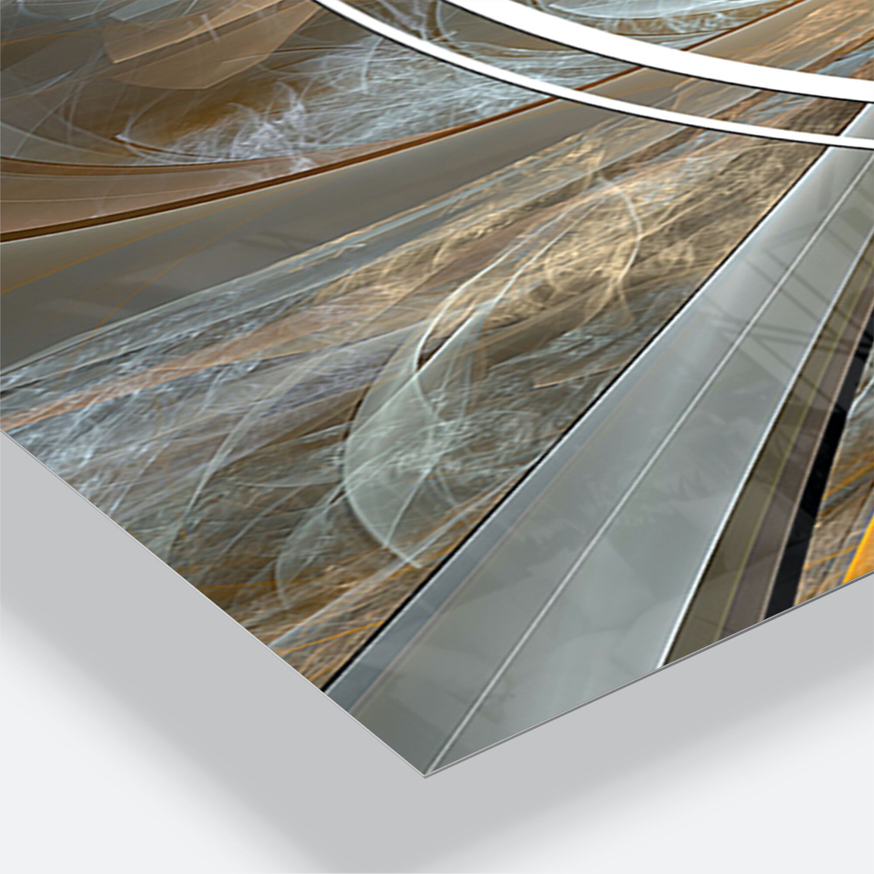 Symmetrical Yellow Fractal Flower Modern Multipanel Wall Clock, , alternate image number 2