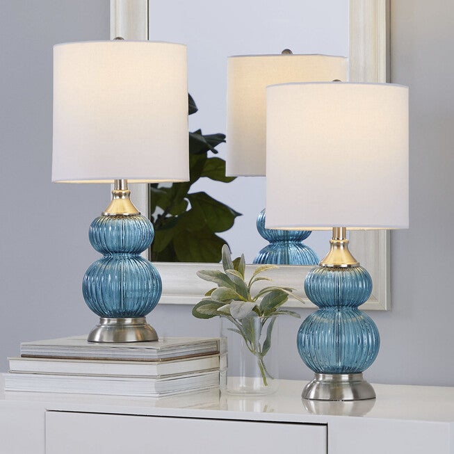 Belle 20 inches Glass Accent Lamp - Set Of 2, , alternate image number null