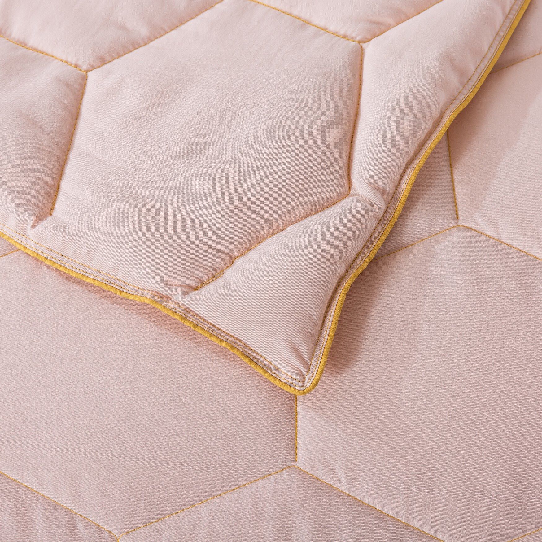 Honeycomb Down Alternative Blanket, Blush/Mustard, , alternate image number 3