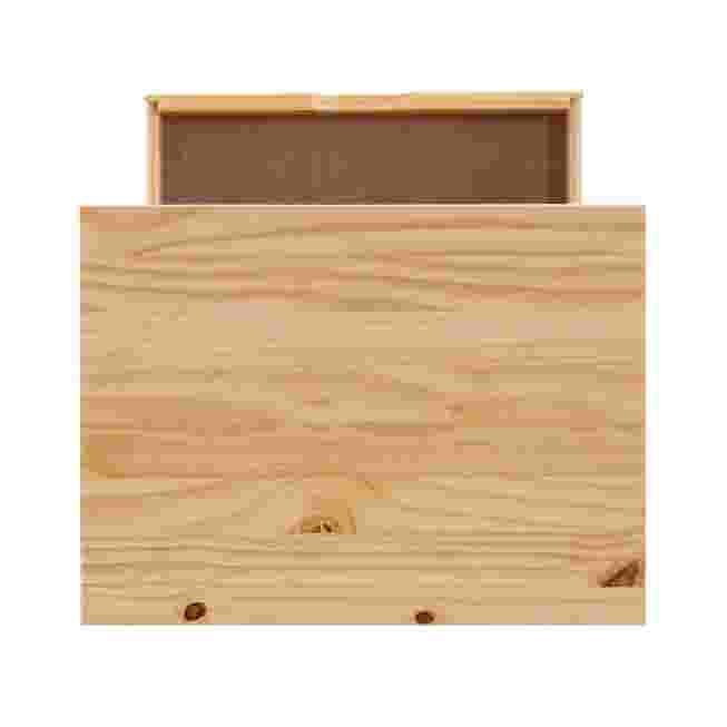 Close-up of the inside of a drawer from the storage cart.
