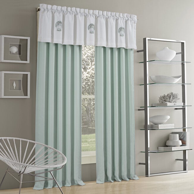 Water's Edge 84 Inch Window Panel Pair, AQUA, hi-res image number null