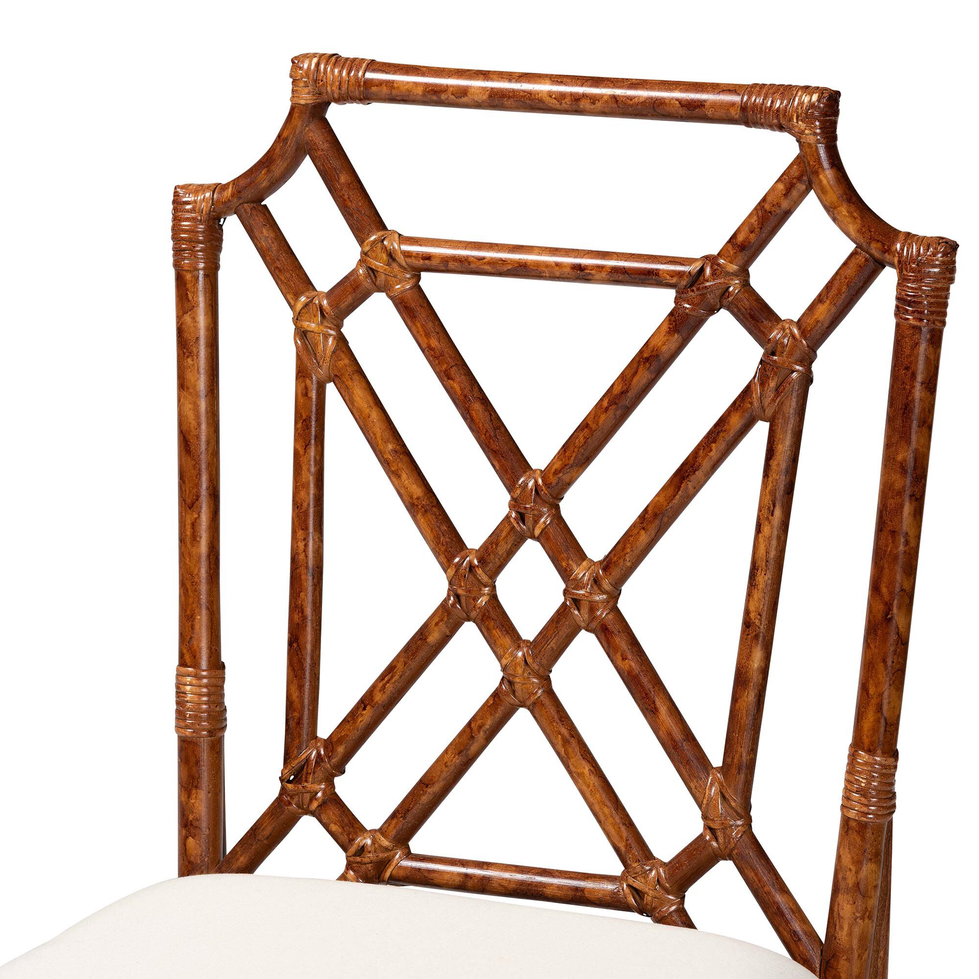 Esmery Marbled Tortoise Natural Rattan Dining Chair, BROWN, alternate image number 5