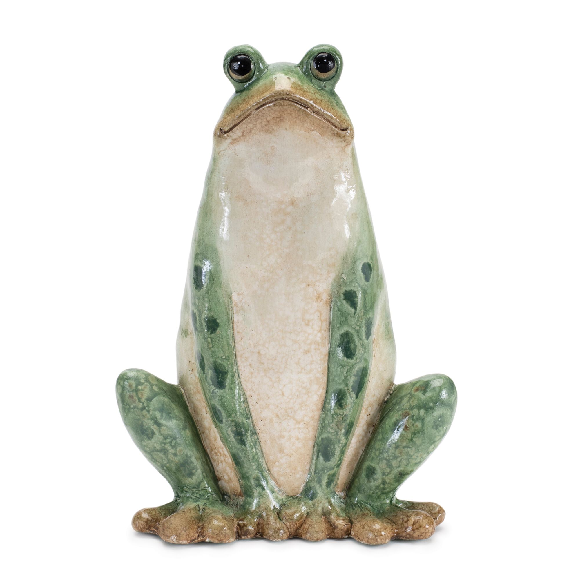Ceramic Garden Frog Statue (Set of 2), GREEN/BEIGE, hi-res image number 0