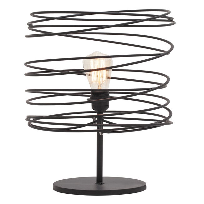 Black Metal Industrial Table Lamp, BLACK, hi-res image number 0