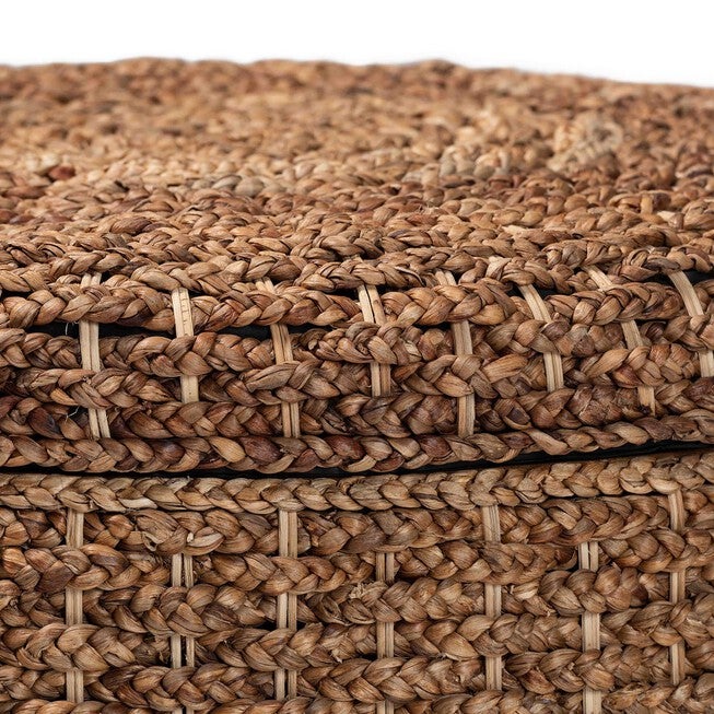 Bailey Handwoven Seagrass Storage Ottoman, Round, NATURAL BROWN, alternate image number null