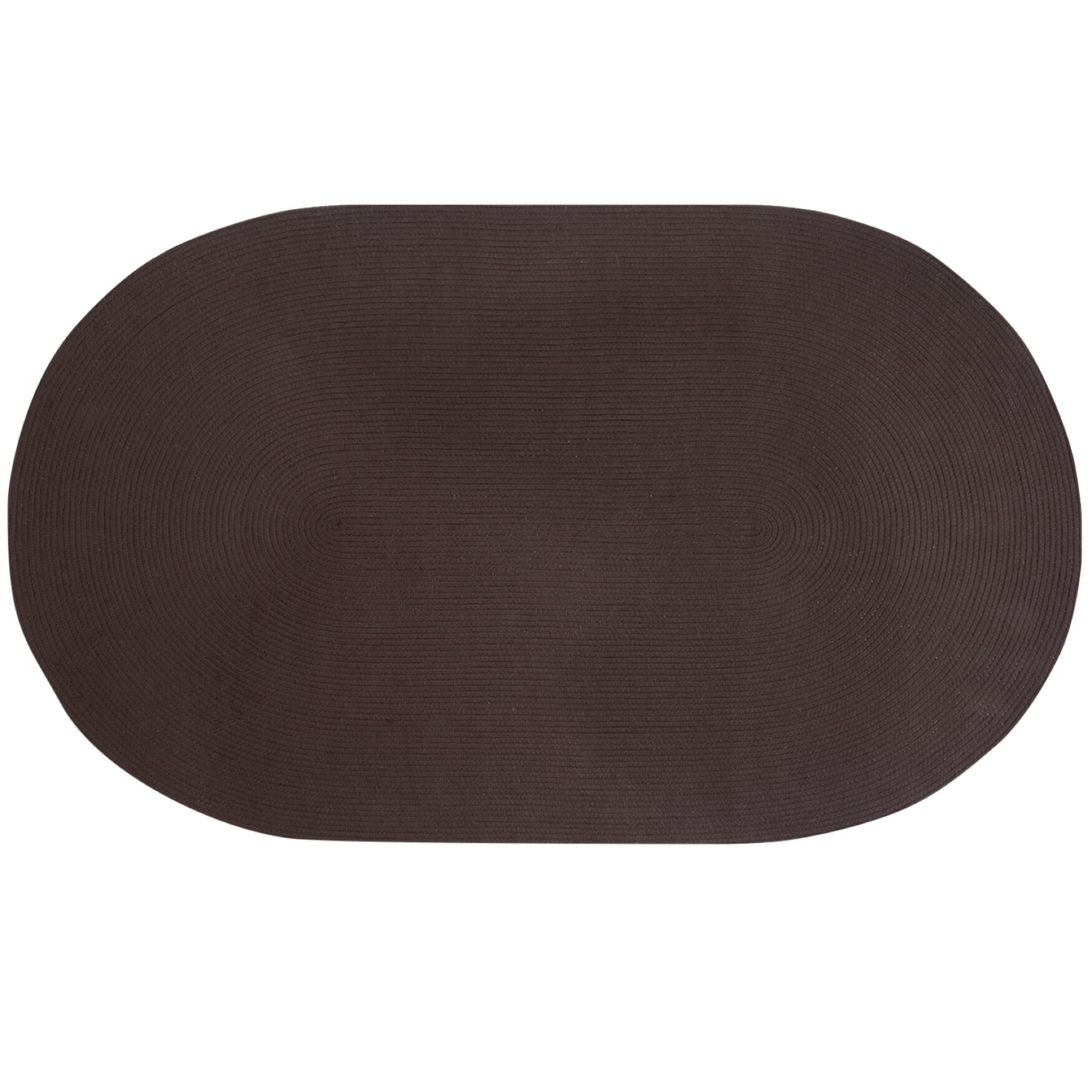 Alpine Braid Collection Reversible Indoor Area Rug, 60 inches x 96 inches Oval in Better Trends, CHOCOLATE SOLID, hi-res image number 0