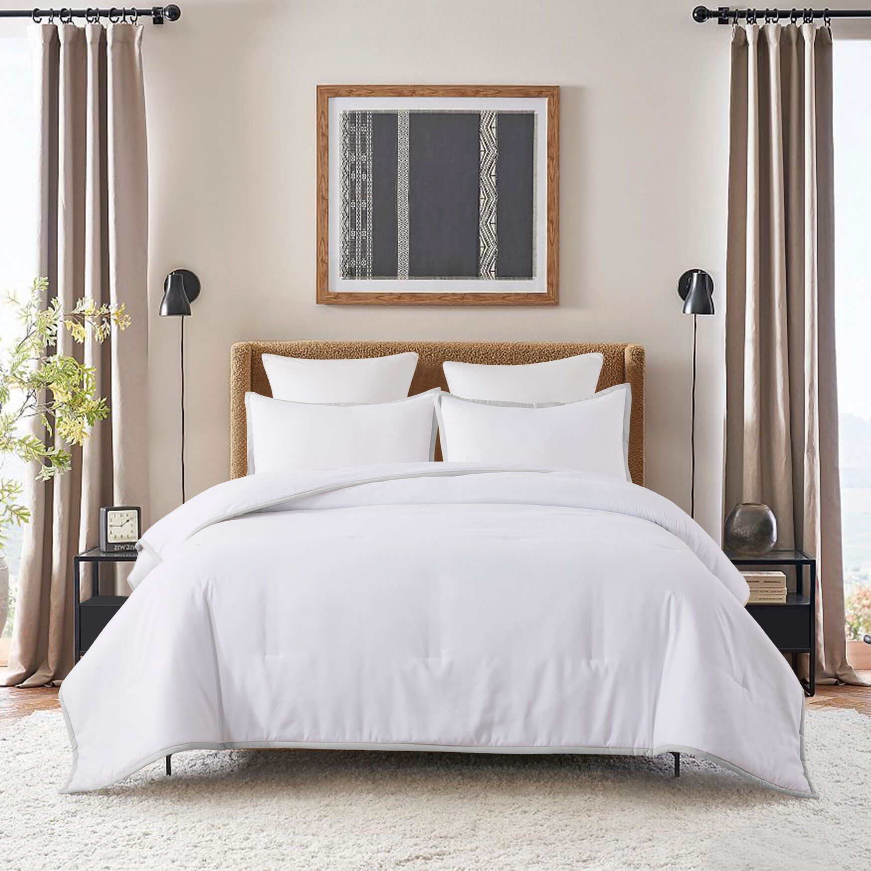 Framed Down Alternative Comforter Set , GREY, hi-res image number 0