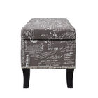 Stephanie Ottoman Grey Linen With Script, , alternate image number null