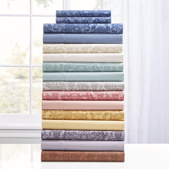 Printed Damask 1000-TC 6-PC. Sheet Set, , alternate image number null