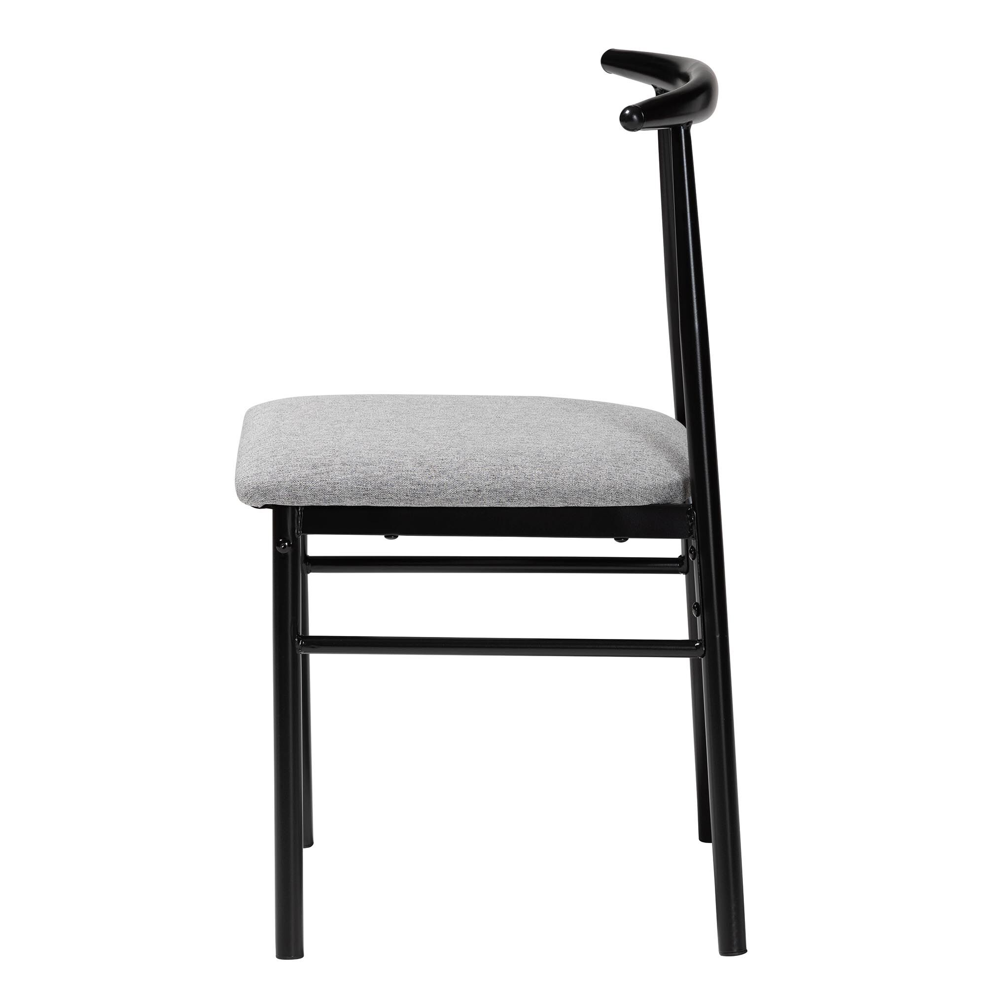 Arnold Modern Industrial Fabric and Metal Dining Chair, GREY, alternate image number 4