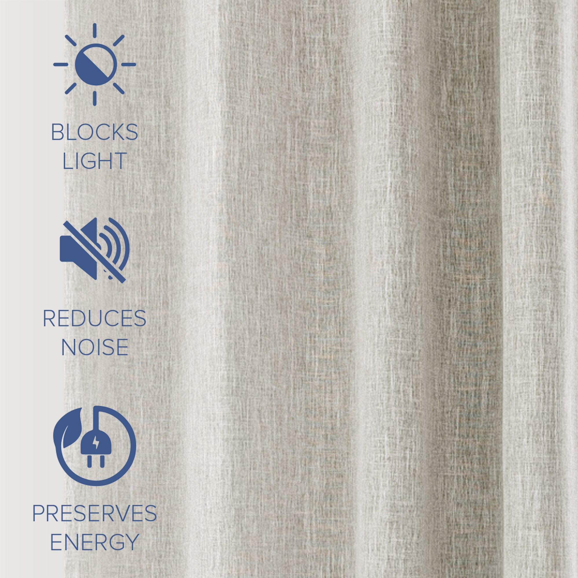 Linen Texture 100% Blackout Grommet Pair, HEATHER LINEN, alternate image number 4
