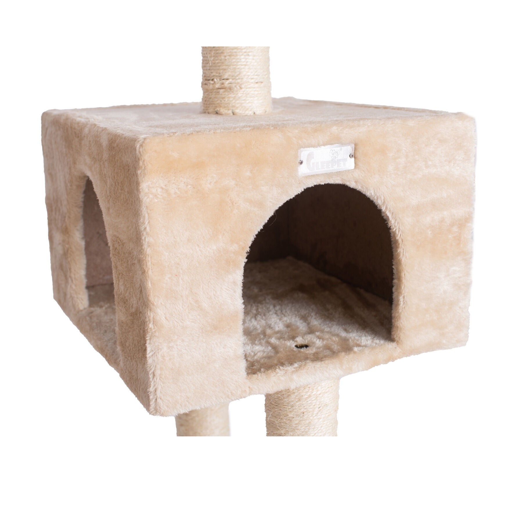 Gleepet 57 inches Beige Real Wood Cat Tree With Playhouse And Perch, , alternate image number 7