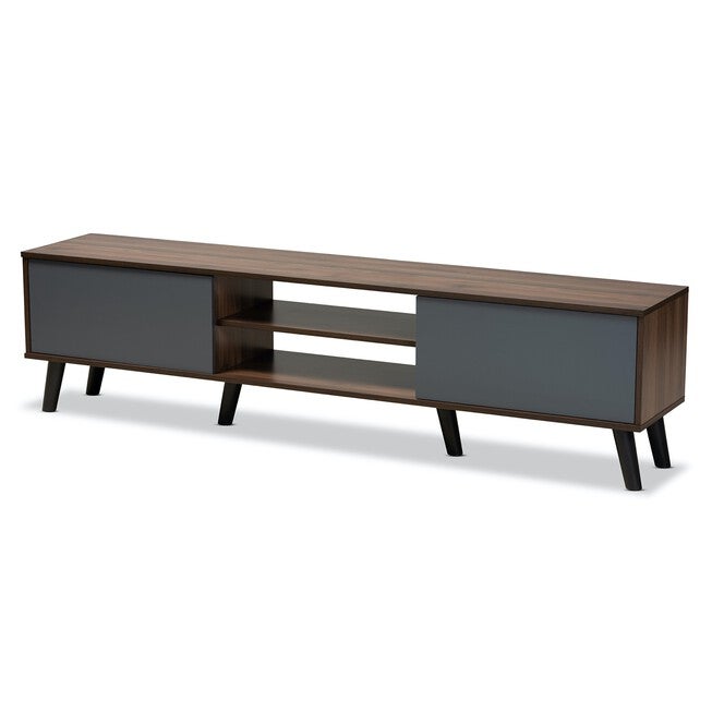 Clapton Wood Tv Stand Furniture, GREY WALNUT BROWN, hi-res image number null
